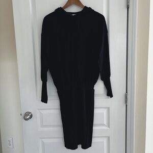 Evereve Dress Hayley Knit Sweater Hooded Black